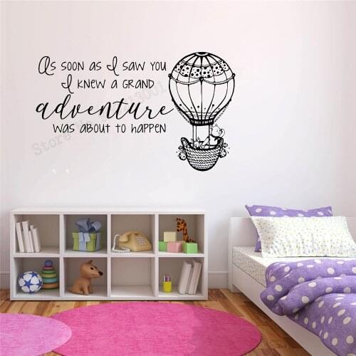 HDJWU Art Removeable Wall Sticker As Soon As I Saw You I Knew a Grand Adventure Was About to Happen Poster Mural LY12