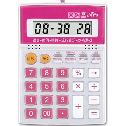 Voice Calculator 12 Digits LCD Battery Business Office Exam Large Display Calculator For School Office Electronic Calculator