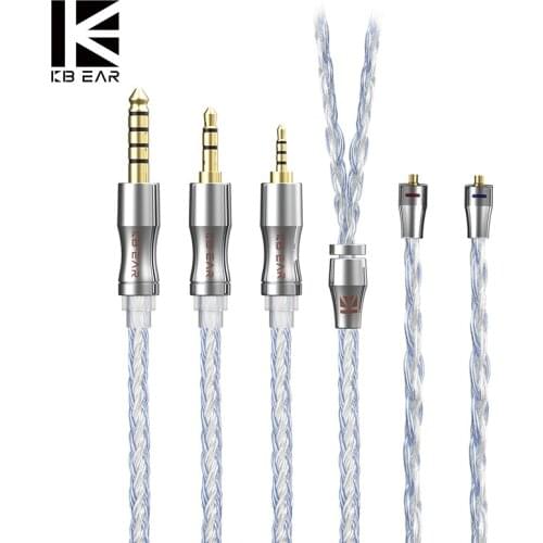 KBEAR Expansion 4N 24 Core Silver Plated Upgrade Cable 2Pin/QDC/MMCX/TFZ Earbud Wire BLON BL-03 BL-01 KZ ZSX ASX KBEAR KS1 KS2