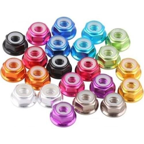 M2 M3 M4 M5 M6 Colour Aluminium Alloy Flange Nylon Lock Nut Flange Hex Self-Locking Nut