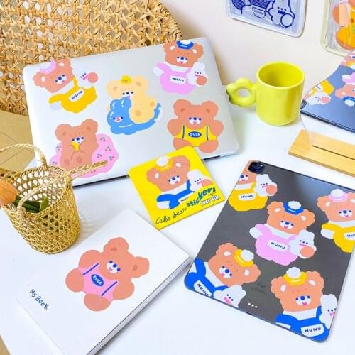 Mohamm 3Sheets /1 Box Big Decorative Sticker 4 Styles Creative Cute Bear Scrapbooking Stationery School Supplies