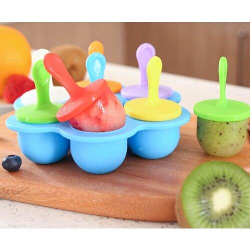 Ice Cream Ice Pops Mold Portable Food Grade Popsicle Mould Ball Maker Baby DIY Food Supplement Tools Fruit Shake Accessories