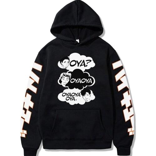 Oya Oya Oya Haikyuu Men Hoodie Kuroo Anime Bokuto Manga Shoyo Volleyball Creative Pullover Long Sleeve Tops