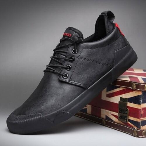 Mens Plus Size Shoes Mens Leather Casual Shoes Flat Waterproof Male Joker Sandals Of England Style For Men