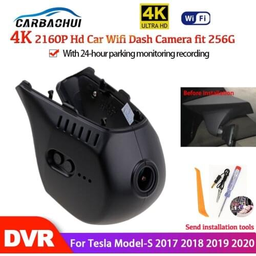 New 4K Novatek 96670+SONY IMX 415 Car Wifi DVR Dash Cam Camera Control by Mobile Phone App For Tesla Model-S 2017 2018 2019 2020