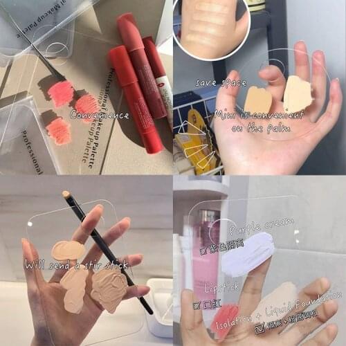 Acrylic Palette Mini + Stirrer Oil Paint Mixing Convenient Hand-held Liquid Foundation Makeup Palette Set