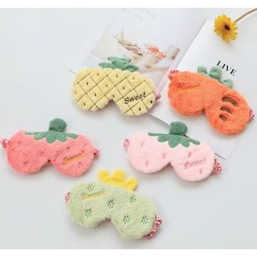 Plush Suitable Cartoon Eyeshade Winter Velvet Satin Eye Mask