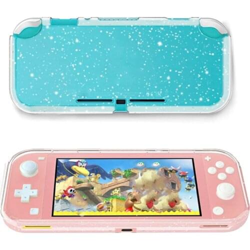 Clear TPU Soft Glitter Case Protective Cover Bling Shell for Nintend Switch NS Lite Console Crystal Transparent Back Protector