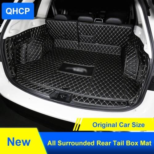 QHCP Car Trunk Mats Boot Carpet Mat Leather Cargo Liner Rug Tray Pads Protection For Subaru Forester 2019 Car Interior Accessory