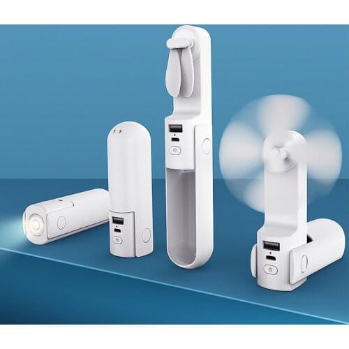 Hand Held USB Spray Fan With Folding Design And Flashlight Portable Fan Folding Desktop Portable Mini Fan