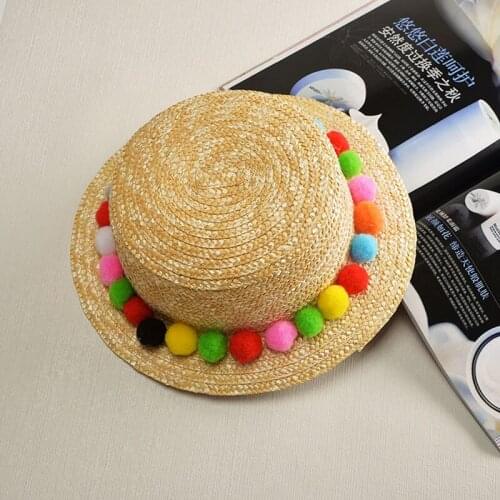 Seioum Women Sun Hat Candy Color Straw Hat New Arrival Fashion Wide Large Brim Summer Beach Cap wool balls snapback caps