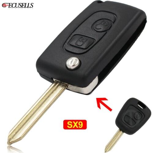 2 Button Folding Remote Key Shell Case for Citroen For Peugeot Partner Saxo Xsara Picasso Berlingo Expert Boxer SX9 Uncut Blade