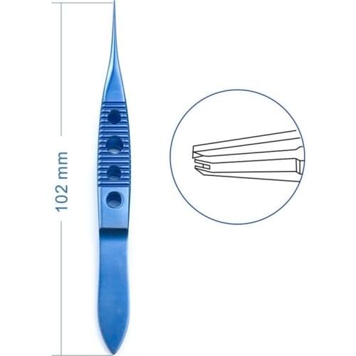 Titanium Straight Toothed Forcep 102mm Ophthalmic microsurgical forceps