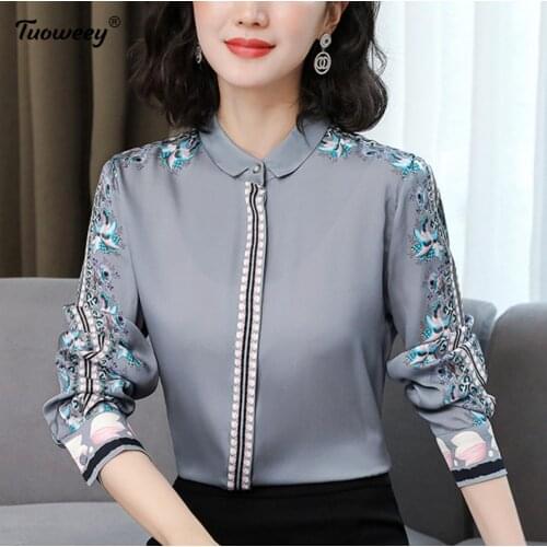 Tuoweey Womens Silk Shirts