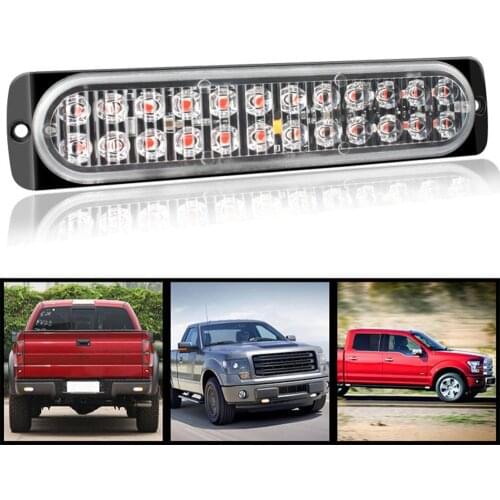 24 LED 72W Ultra-thin Strobe Light Car Motorcycle Truck Side Emergency Warning Flashing Lamp Truck Trailers Police Light Flasher