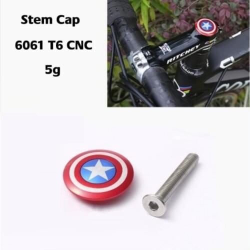 Bicycle Stem Top Cap with Screw Headset Pentagram 28.6mm 1 1/8" Steerer Fork Tube for ROAD and MTB Bike Accessories
