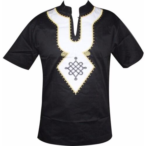 Vintage Cotton African Embroidered Dashiki Shirt Unisex Traditional Nigerian Native Ankara Dashiki Muslim Top рубашка мужская