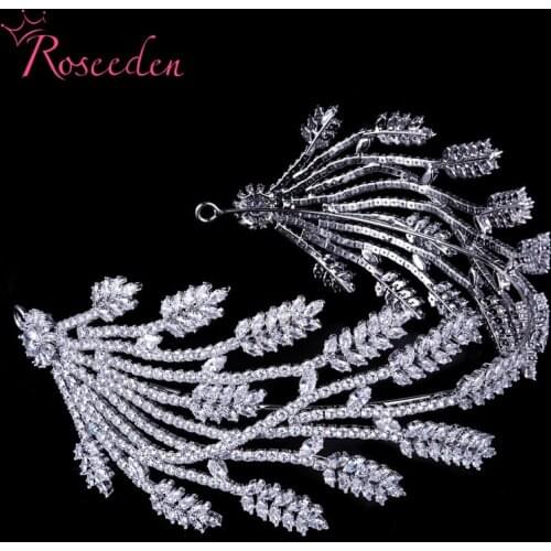 Fashion Wedding Zircon Tiaras Crown CZ Women Bride Headband Trendy Bride Hair Jewelry RE4085