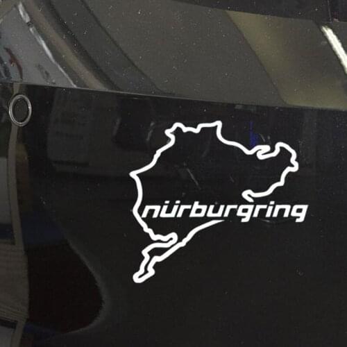 1PC Universal Car Styling Racing Road Racing Nurburgring Creative Fashion Window Stickers White/Black
