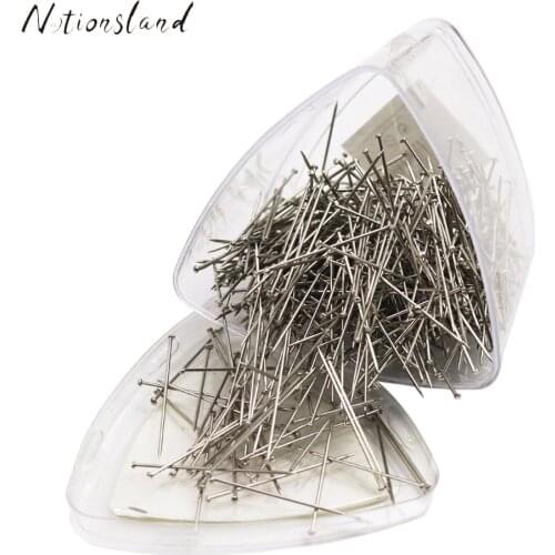 1000pcs/box Stainless Steel Pins Dressmaker Pin Shirt Silk Satin Pin Quilt Applique Sewing Needle 31mm