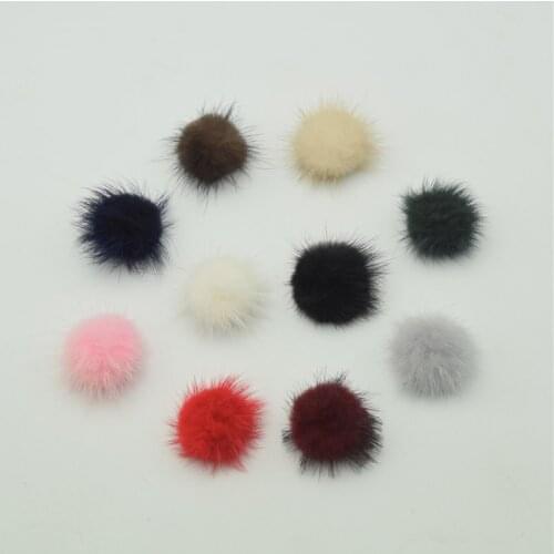 50PCS 40MM Mink Fur Ball Fur Pompom DIY Jewelry Findings Mink Ball for Phone Shoes Jewelry Cloth Gift Packaging