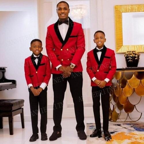 ANNIEBRITNEY Red Men Suits for Wedding Prom Slim Fit Best Man Blazer Fashion Groom Tuxedo Tailored Big Size Suit Men Set Pants