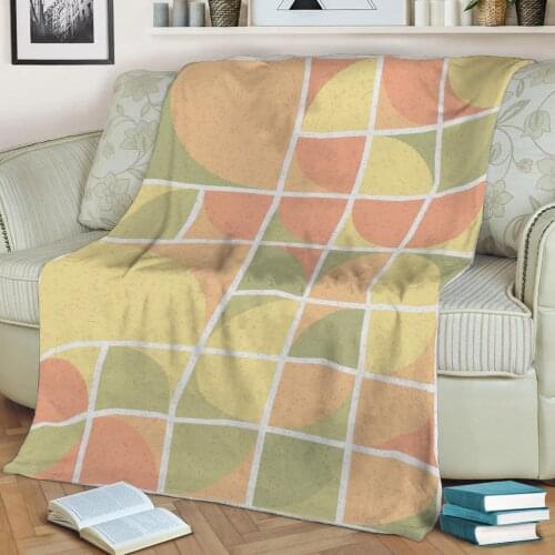 Abstract Geometric Pattern 3D Printed Velvet Plush Throw Fleece Blanket Bedspread Sherpa Blanket Home Decora