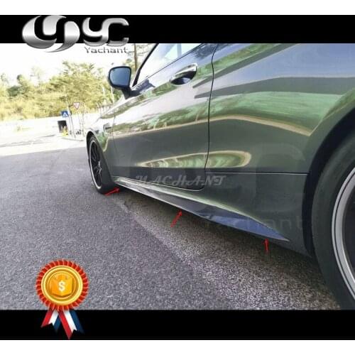 Car-Styling Carbon Fiber Side Skirts Fit For 2016-2018 W205 C Class & C63 C63S Coupe MC Style Side Skirts