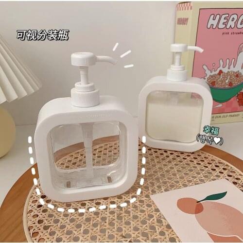 Liquid Soap Dispenser Bottle Bathroom Shampoo Body Wash Bottle Press Type Lotion Empty Bottle 500ML