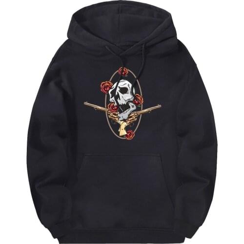 Hipster Skull Flowers Mens Sweatshirts Hooded 2020 Winter New Arrival Clothing Full Sleeve Hoodies Breathable Moletom Homme