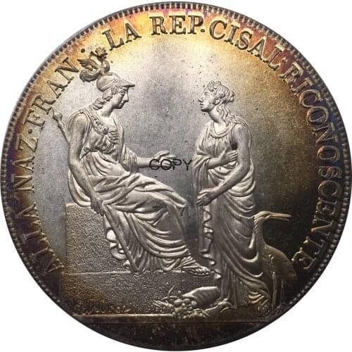 Italy 1800 1 Scudo 6 Lire Coin Metal Cupronickel Plated Silver China Carved Casting Replica Souvenir Collectible Gifts Coins