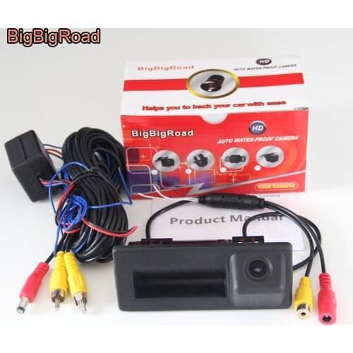 BigBigRoad Car Trunk Handle Rear View Backup Reverse Camera For Audi A4 A4L S4 RS4 B9 8W 2015 2016 2017 / A3 RS3 S3 2017