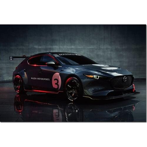 Modern Canvas Painting Mazda 3 TCR Racing Car Photo Wall Art Posters and Prints Wall Picture for Home Decor