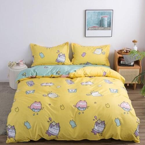 Cartoon Cat Bedding Set High Quality Duvet Cover Twin Full Queen King Size 4Pcs Duvets And Linen Sets Bed Sheets And Pillowcases