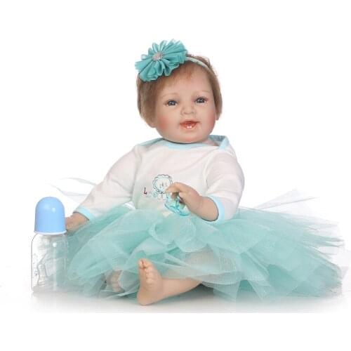 NPK cute reborn baby dolls 55cm soft silicone reborn baby dolls with magnetic pacifier for children gift dolls bebes reborn