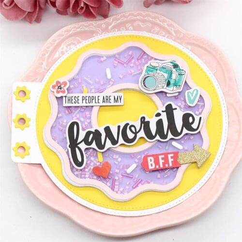 ZFPARTY Donut Mini Album Metal Cutting Dies Stencils for DIY Scrapbooking Decorative Embossing DIY Paper Card