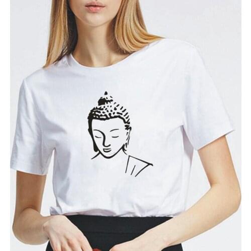 Fashion Religion Buddha T Shirt Women Tops Casual Harajuku Tshirt Summer Short Sleeve Cotton Tee Shirt Femme Camiseta Mujer