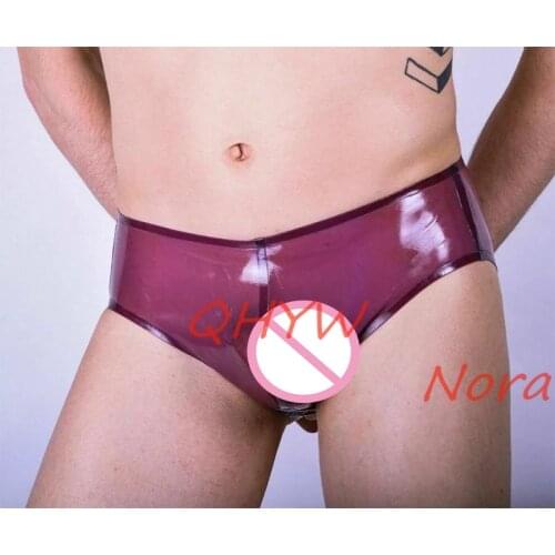 Handmade Latex Panties Male Black Underwear Rubber Briefs Mens Fetish Underwear