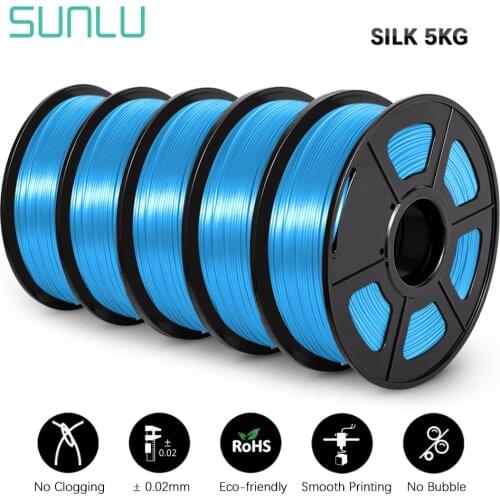 SUNLU Soft PLA Filament 1.75mm 1kg 5Rolls Printer Filaments SILK Texture 3d Printing Pen Materials Good Toughness