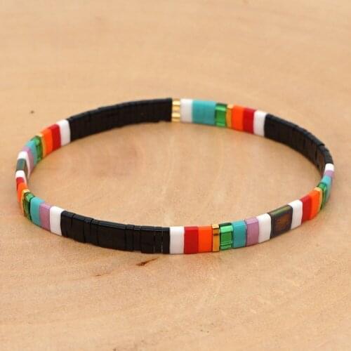 Original Design Rainbow Style European and American Fashion Beach Bohemian Womens Bracelet Tila Beaded Bracelet Bracelets