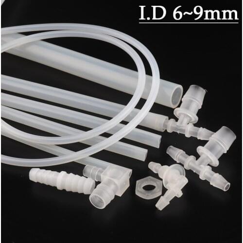 1M I.D7~10mm Transparent Food Grade Silicone Hose Heat Resistant Flexible Tube Aquarium Fish Tank Pipe Air Pump Silica Gel Tube