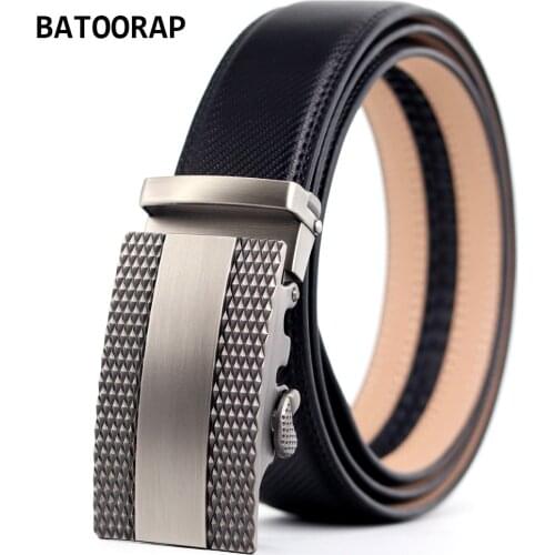 Mens Belt Cowhide Designer Luxury Black Ratchet Leather Belts Casual Auto Buckle Business Waist Strap Male Fashion Styles