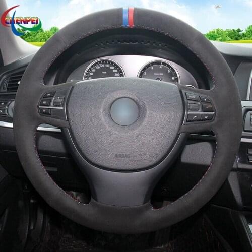 DIY Hand-stitched Anti-Slip Black Suede Car Steering Wheel Cover For BMW F10 F07 (GT) 2009-2017 F11 2010-2017 Car Decoration