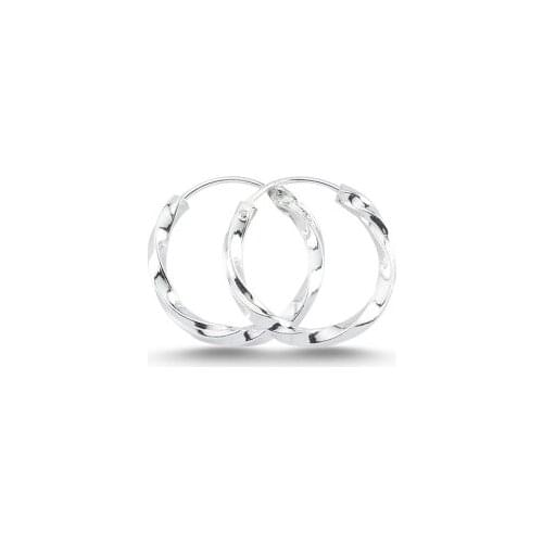 Silver 925 Sterling 12mm Auger Ring Earrings