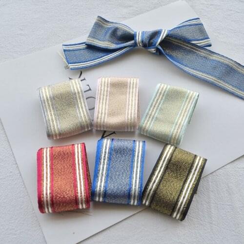 1meter 38mm Bright Light Bilateral Stripes Silk Satin Ribbons for diy Crafts Bow Handmade Gift Wrap Party Wedding Decorative