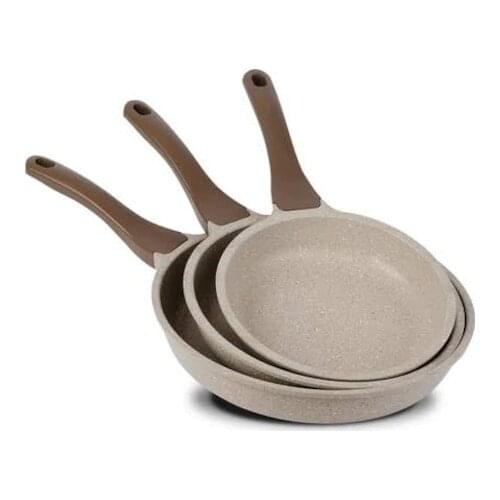 ThermoAD 3'lü Granite Pan Set 20 cm 24 cm 28 cm Mink