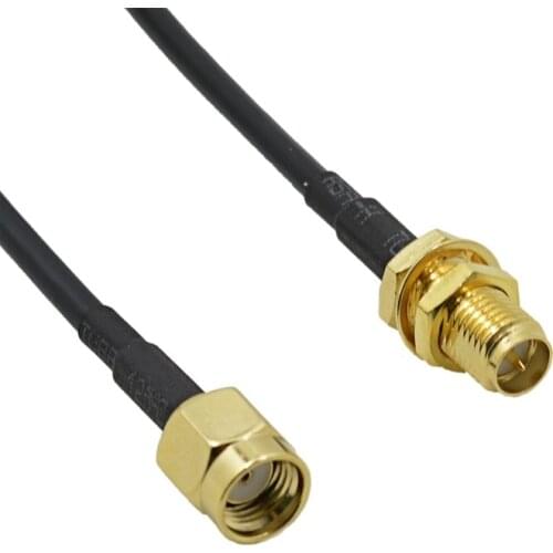 1M External WiFi Wireless Antenna Extension Cable with RP-SMA Male to RP SMA Female Connector RG174