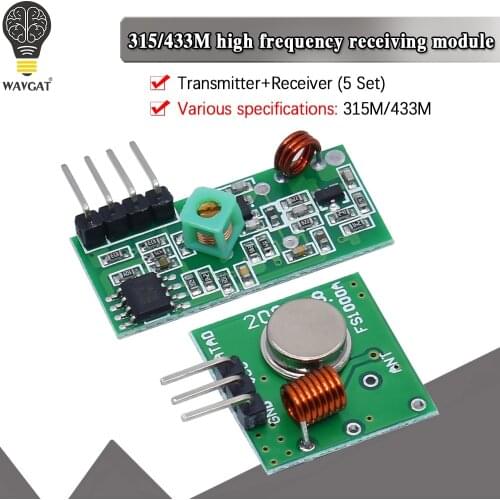 5set Smart Electronics 315Mhz RF transmitter and receiver Module link kit For arduino/ARM/MCU WL diy 315MHZ/433MHZ wireless