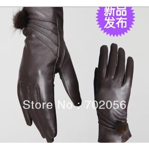 Vintage Women fur Genuine Goat leather gloves skin gloves LEATHER GLOVES 12pairs/lot #3116
