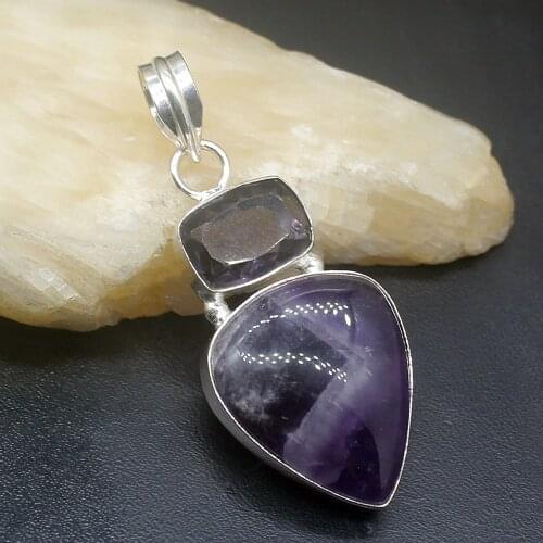 Gemstonefactory Jewelry Big Promotion 925 Silver Purple Charoite Amethyst Women Ladies Mom Gifts Necklace Pendant 0411